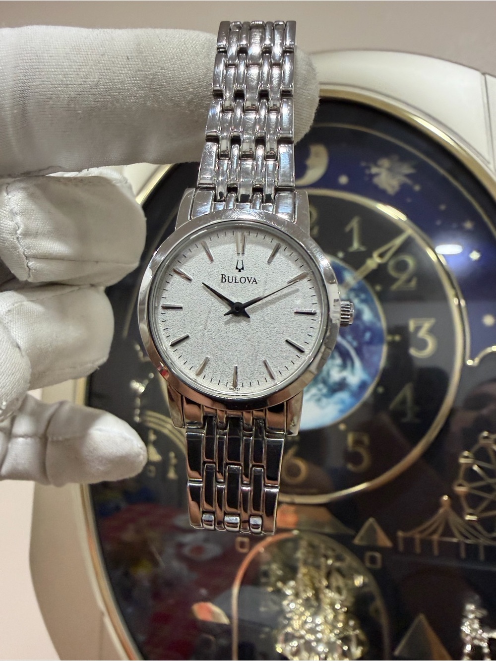 Bulova Classic 96L131 Silver Textured Dial Stainless Steel Ladies Watch C835131